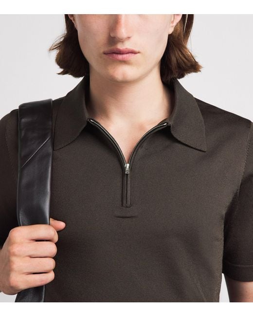 Sandro Black Zip-Up Polo Shirt for men