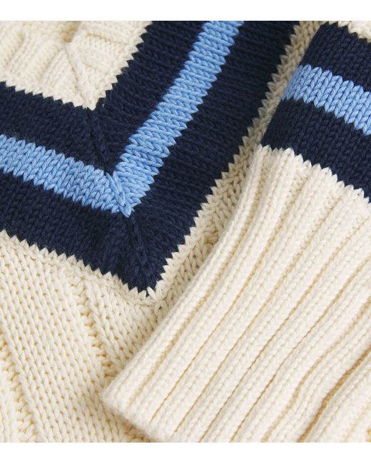 Polo Ralph Lauren Blue Cable-Knit Cricket Sweater
