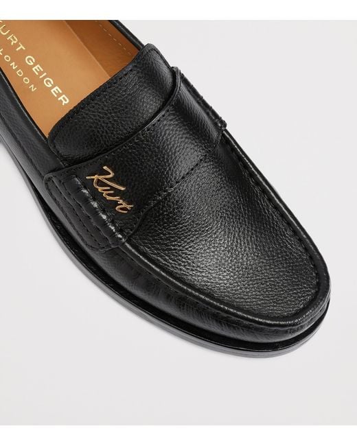 Kurt Geiger Black Leather Limehouse Loafers