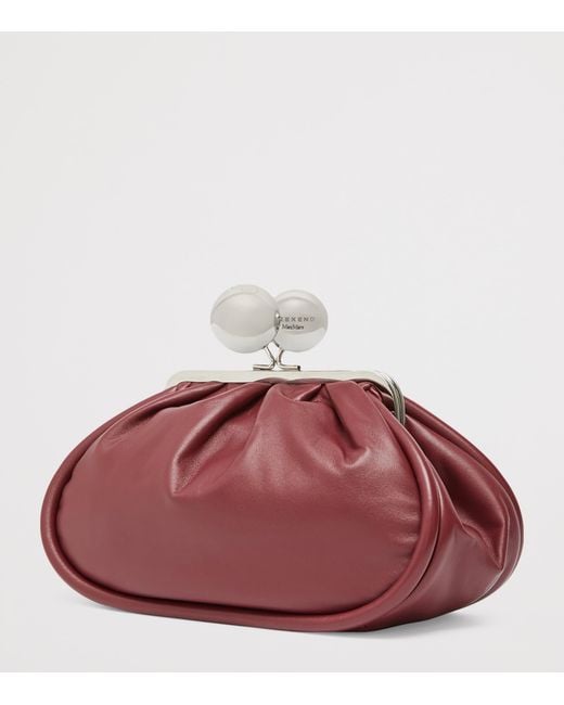 Weekend by Maxmara Red Medium Leather Pasticcino Clutch Bag