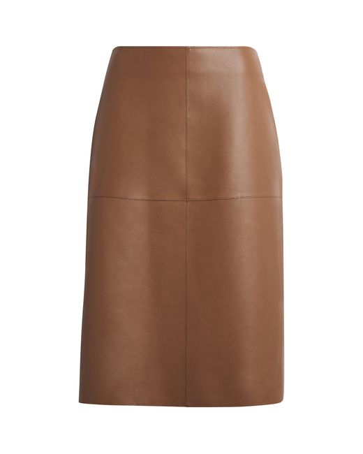 Joseph Brown Nappa Leather Niven Skirt