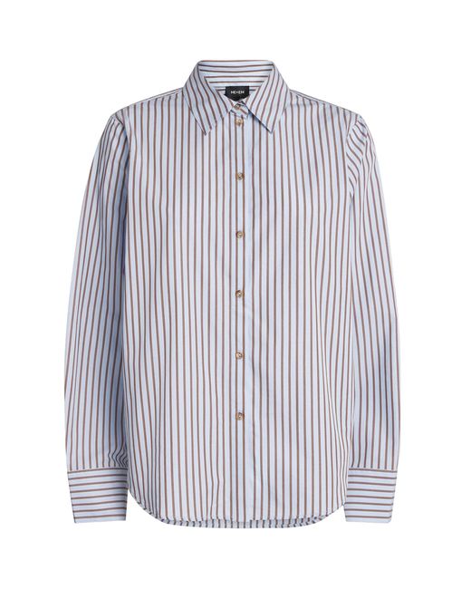 ME+EM Blue Cotton Stripe Relaxed Forever Shirt