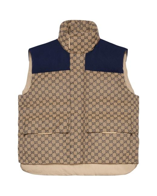 Gucci Brown Padded Gg Gilet for men