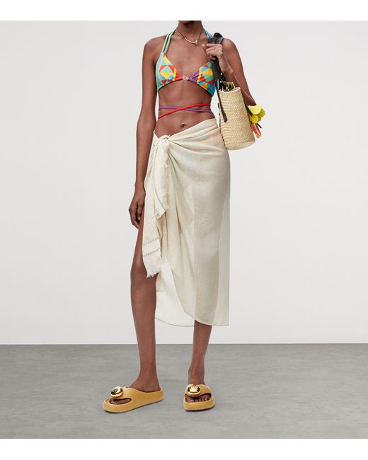 Loewe Natural X Paula's Ibiza Cotton Anagram Jacquard Pareo