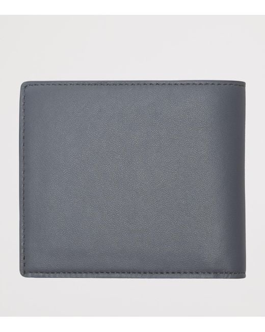 Burberry Gray Leather Check Pop Bi-Fold Wallet for men
