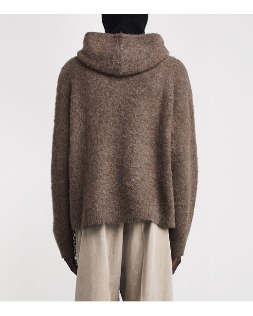 Represent Brown Brushed Borg Hoodie for men