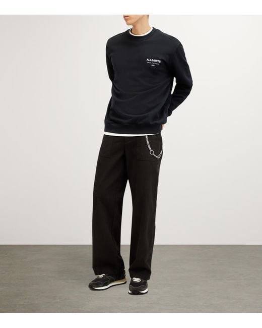 AllSaints Black Cotton Underground Sweatshirt for men