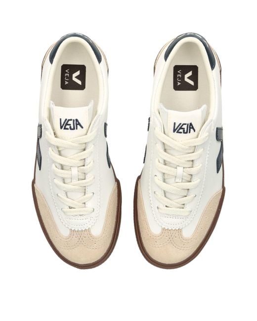 Veja White Volley Sneakers With Contrasting Inserts