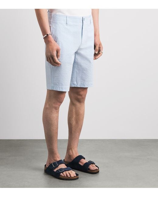 Vilebrequin Blue Seersucker Stripe Bermuda Shorts for men