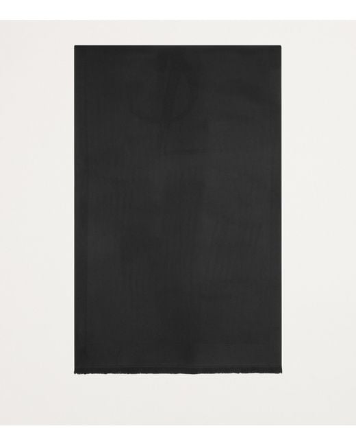 Saint Laurent Black Wool Logo Scarf for men