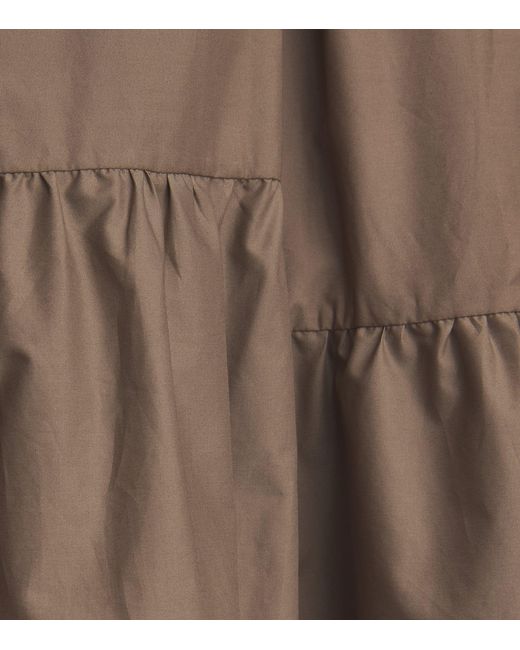 Matteau Brown Voluminous Tiered Midi Dress