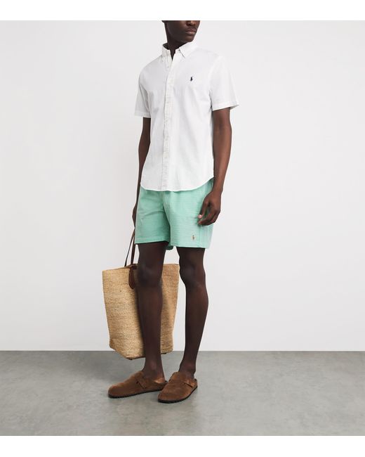 Polo Ralph Lauren Green Seersucker Traveller Swim Shorts for men