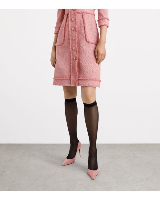Dolce & Gabbana Pink Wool-Blend Tweed Mini Dress