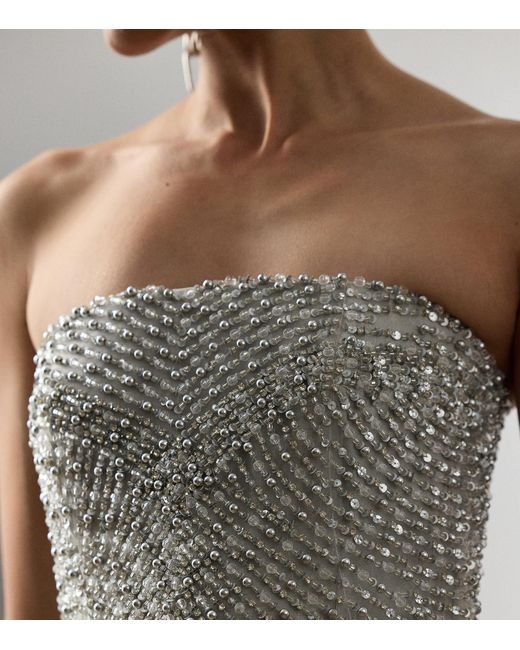 Ralph Lauren White Embellished Shelly Maxi Dress