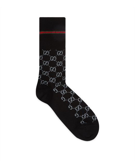 Gucci Black Gg Cotton-blend Socks