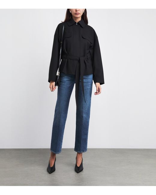 7 For All Mankind Blue Calie Mid-Rise Straight Jeans