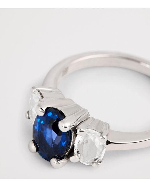 Suzanne Kalan White Diamond And Sapphire One Of A Kind Ring