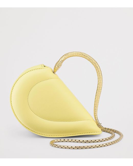 BVLGARI Yellow Mini Leather Serpenti Cuoricino Top-Handle Bag