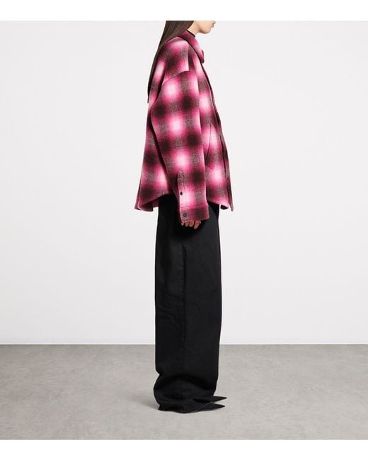 Balenciaga Red Wool Plaid Jacket