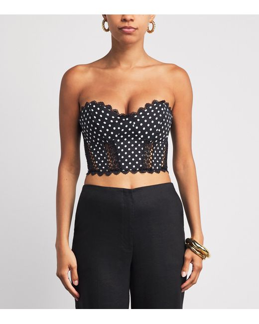 Charo Ruiz Blue Polka-Dot Fiare Corset Top