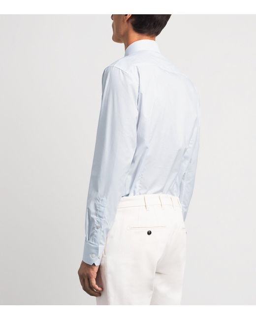 Eton of Sweden White Supima Cotton Stripe Slim Fit Shirt for men