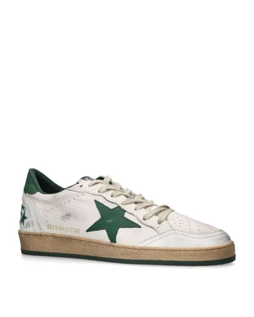 Golden Goose Deluxe Brand Green Leather Ballstar Sneakers for men