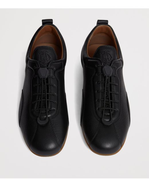 Dunhill Black Deerskin Davies Sneakers for men
