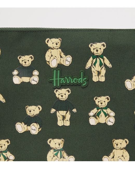 Harrods Green Henry Bear Packable Overnight Tote Bag