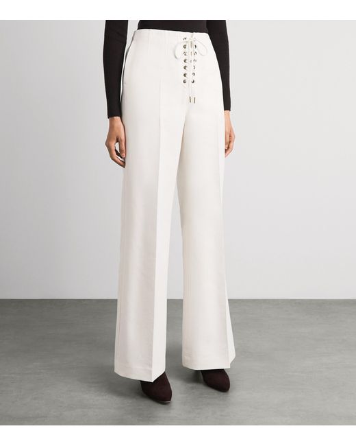 Polo Ralph Lauren White Cotton-Wool Beaton Lace-Up Trousers