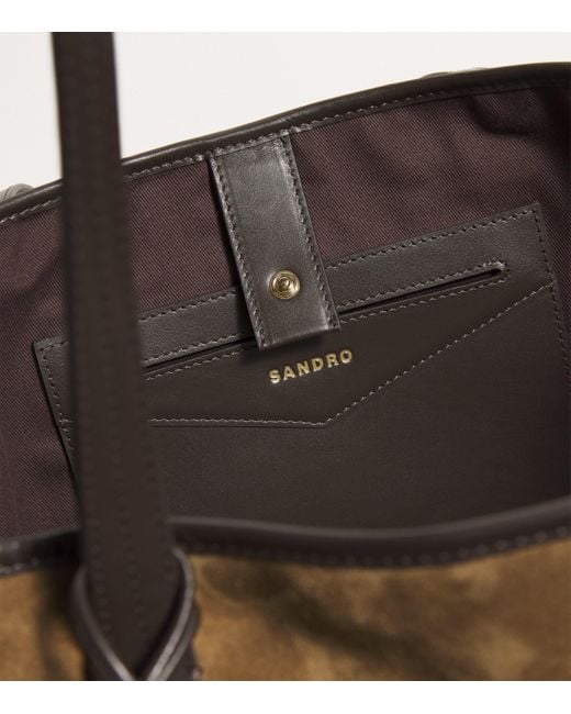 Sandro Brown Large Suede Tote Bag