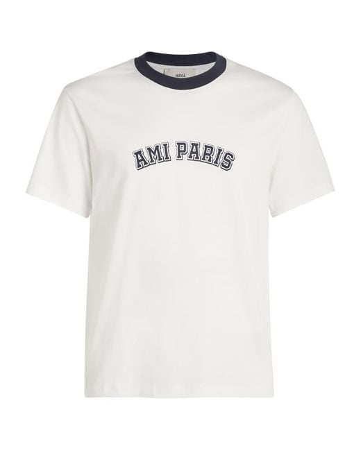 AMI White Monogram T-Shirt for men