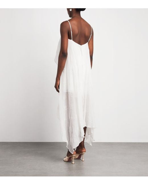 Staud White Embellished Valencia Mini Dress