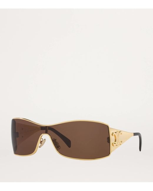 Céline Brown Maxi Metal Triomphe Sunglasses