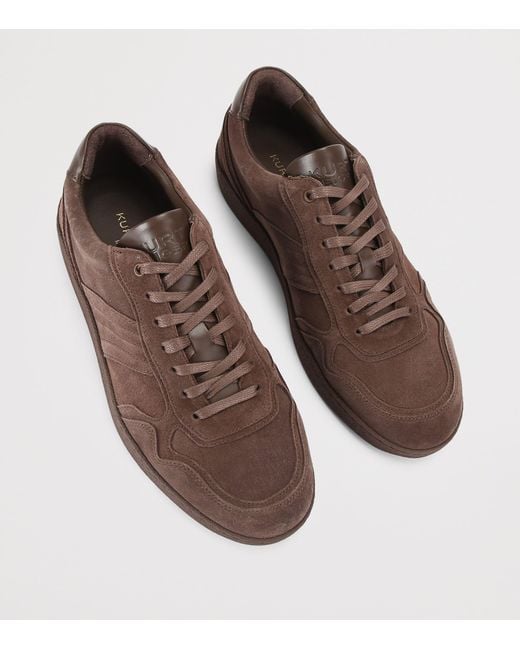 Kurt Geiger Brown Suede Lloyd Drench Sneakers for men