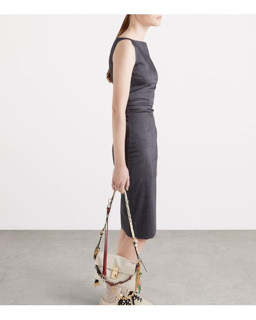 Prada Black Mohair-Blend Midi Dress