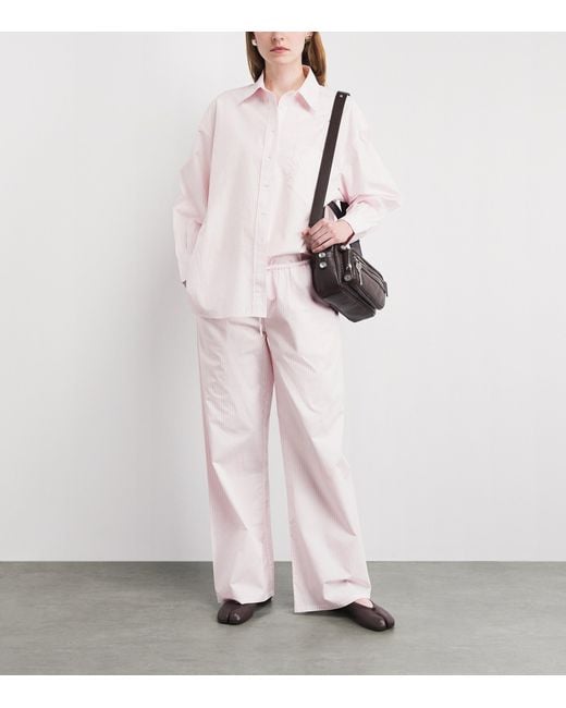 Suzie Kondi White Cotton Poplin Stripe Kappa Shirt