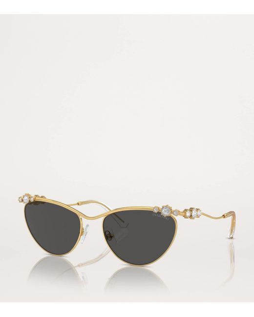 Swarovski Gray Metal Sk7017 Sunglasses