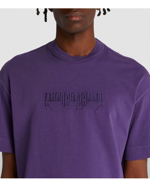 Emporio Armani Purple Logo T-shirt for men