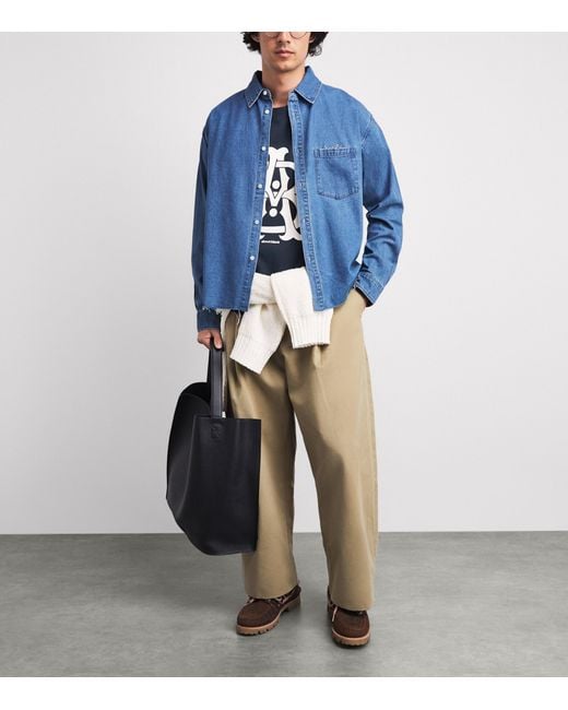 About Blank Blue Cotton Varsity T-Shirt for men