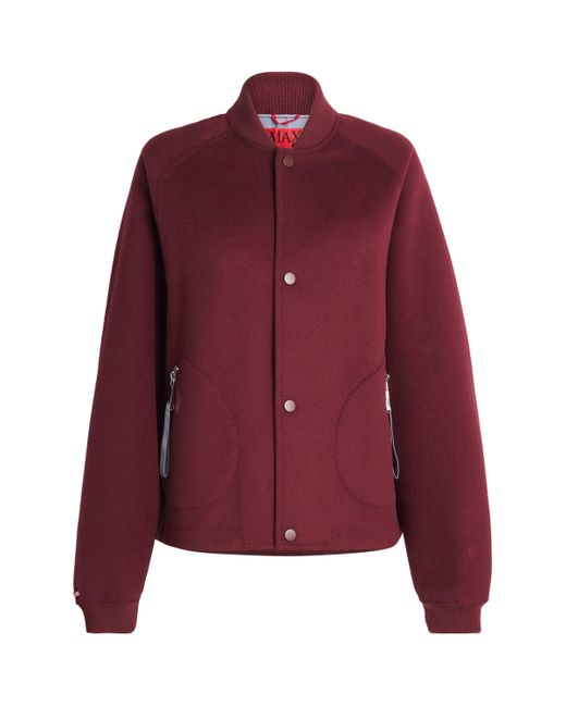 MAX&Co. Red Virgin Wool Bomber Jacket