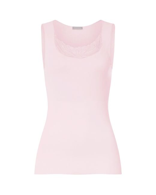 Hanro Pink Cotton Rosaria Tank Top