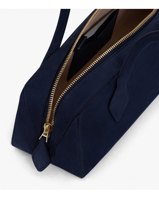 Alaïa Blue Medium Nubuck Le Teckel Shoulder Bag