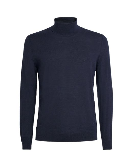 Barena Blue Wool Rollneck Sweatshirt for men