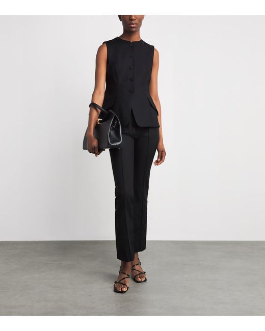 Sandro Black Zip-Up Flared Trousers