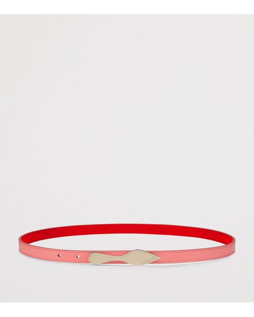 Christian Louboutin Red Bettina Leather Reversible Belt