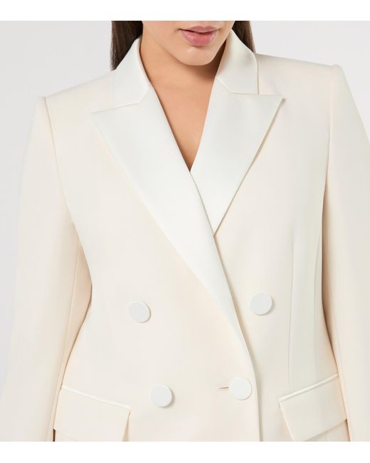 Marina Rinaldi White Double-Breasted Blazer