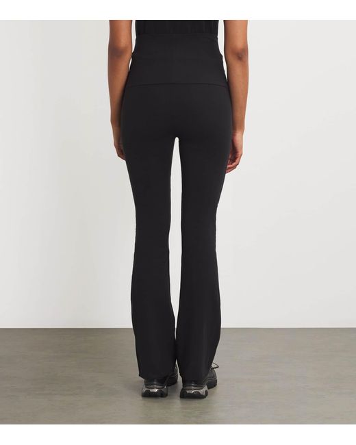 Skims Black Cotton Jersey Foldover Trousers