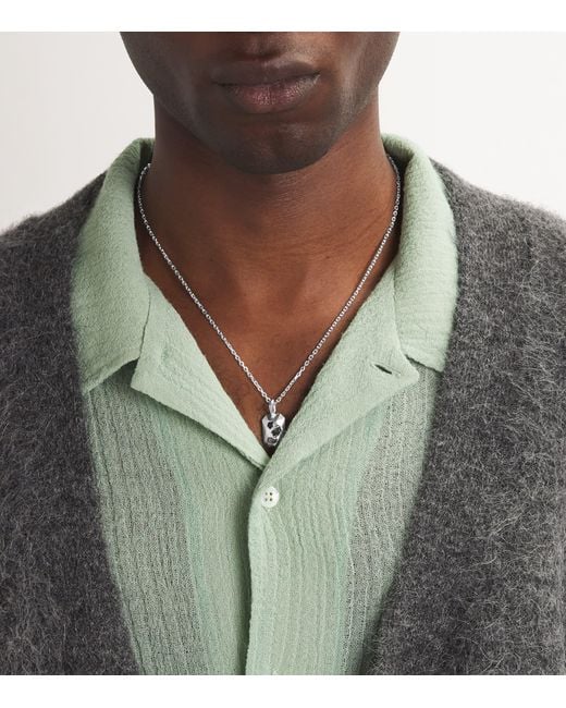 The Ouze Metallic Sterling And Sapphire Necklace for men