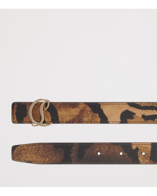 Christian Louboutin Brown Loubi54 Leather Reversible Belt