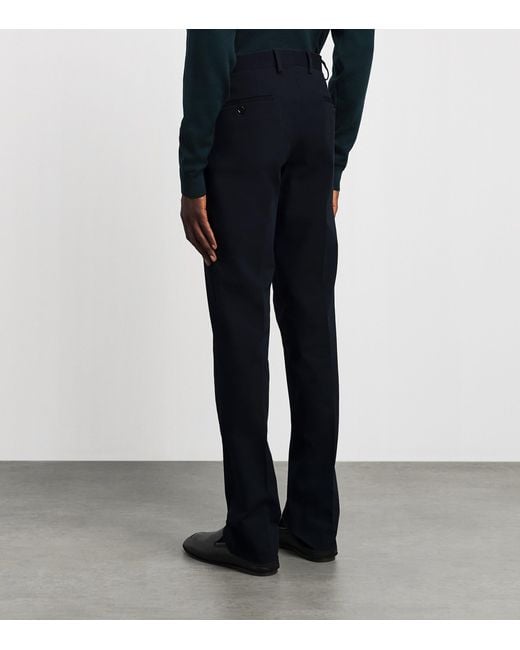 Lardini Blue Stretch-Cotton Tailored Trousers for men